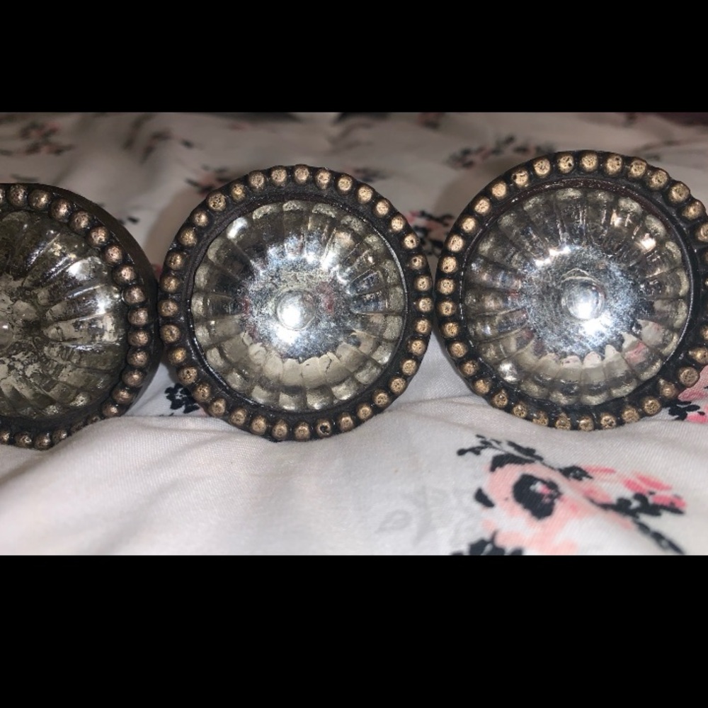 Antique Bronze & Glass Knob Set - Picture 8 of 13